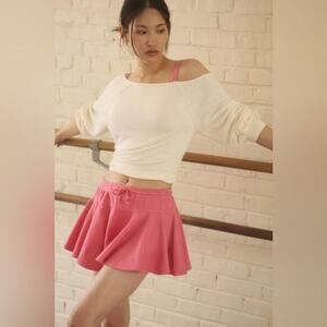 NWT Daily Practice by Anthropologie Courtside Mini Skirt PINK L